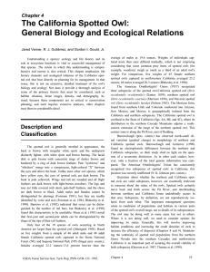 The California Spotted Owl: General Biology and Ecological Relations  Chapter 4