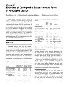 Estimates of Demographic Parameters and Rates of Population Change Chapter 8