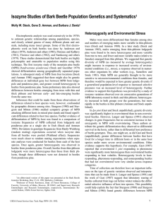 Isozyme Studies of Bark Beetle Population Genetics and Systematics 1