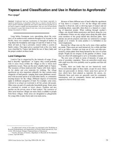 Yapese Land Classification and Use in Relation to Agroforests 1 Pius Llyagel