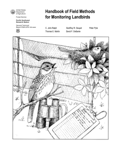 Handbook of Field Methods for Monitoring Landbirds C. John Ralph Geoffrey R. Geupel