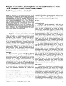 Analysis of Sample Size, Counting Time, and Plot Size from an... Count Survey on Hoosier National Forest, Indiana