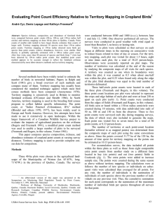 Evaluating Point Count Efficiency Relative to Territory Mapping in Cropland...