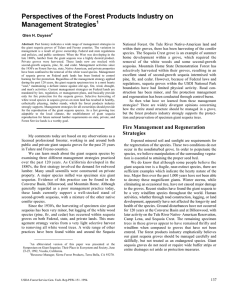 Perspectives of the Forest Products Industry on Management Strategies 1
