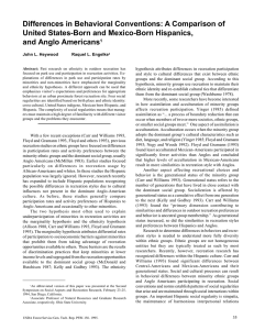 Differences in Behavioral Conventions: A Comparison of and Anglo Americans
