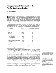 T Management of Oaks Within the Pacific Southwest Region G. Lynn Sprague