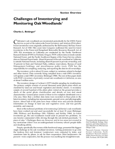 C Challenges of Inventorying and Monitoring Oak Woodlands Section Overview