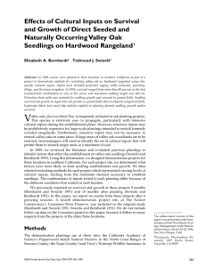 Effects of Cultural Inputs on Survival Naturally Occurring Valley Oak