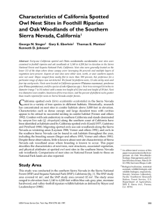 Characteristics of California Spotted Owl Nest Sites in Foothill Riparian