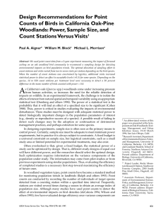 Design Recommendations for Point Counts of Birds in California Oak-Pine