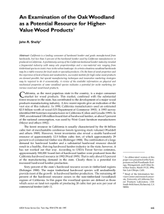 An Examination of the Oak Woodland Value Wood  Products