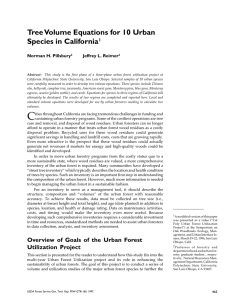 Tree Volume Equations for 10 Urban Species in California Norman H. Pillsbury