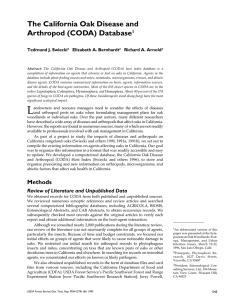 The California Oak Disease and Arthropod (CODA) Database