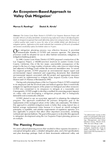 An Ecosystem-Based Approach to Valley Oak Mitigation Marcus S. Rawlings Daniel A. Airola