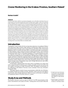 Ozone Monitoring in the Krakow Province, Southern Poland 1 Abstract