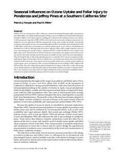 Seasonal Influences on Ozone Uptake and Foliar Injury to