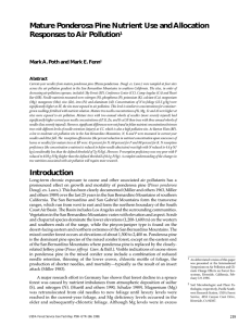 Mature Ponderosa Pine Nutrient Use and Allocation Responses to Air Pollution 1