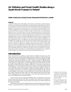 Air Pollution and Forest Health Studies along a