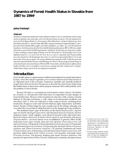 Dynamics of Forest Health Status in Slovakia from 1987 to 1994