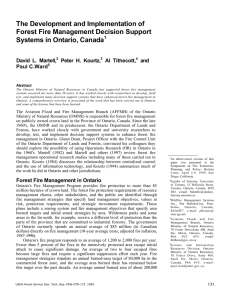 The Development and Implementation of Forest Fire Management Decision Support