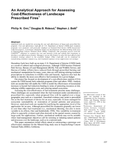 An Analytical Approach for Assessing Cost-Effectiveness of Landscape Prescribed Fires Philip N. Omi,