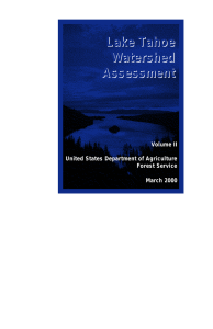 Lake Tahoe Watershed Assessment Volume II