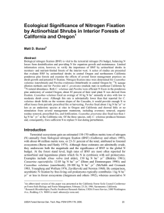 Ecological Significance of Nitrogen Fixation California and Oregon