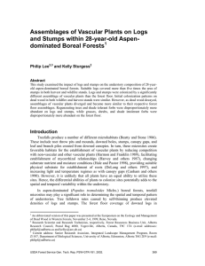 Assemblages of Vascular Plants on Logs and Stumps within 28-year-old Aspen-