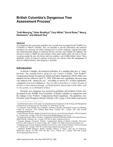 British Columbia’s Dangerous Tree Assessment Process  Todd Manning,