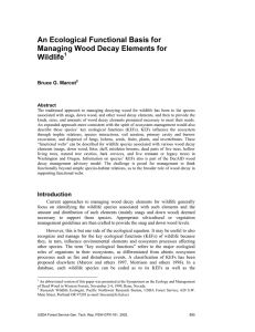 An Ecological Functional Basis for Managing Wood Decay Elements for Wildlife