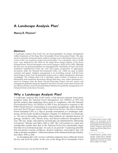 A Landscape Analysis Plan Nancy E. Fleenor Abstract 1