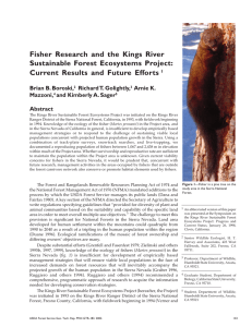 Fisher Research and the Kings River Sustainable Forest Ecosystems Project: