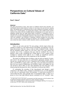 Perspectives on Cultural Values of California Oaks  rrs