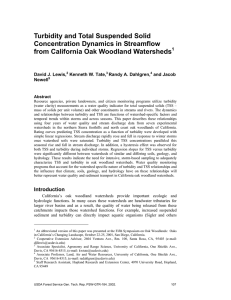 Turbidity and Total Suspended Solid Concentration Dynamics in Streamflow