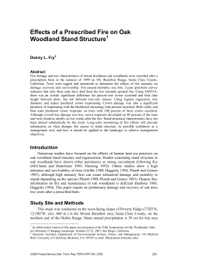 Effects of a Prescribed Fire on Oak Woodland Stand Structure