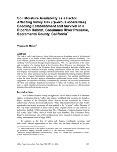 Soil Moisture Availability as a Factor Quercus lobata