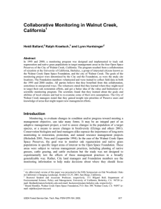 Collaborative Monitoring in Walnut Creek, California  Heidi Ballard,