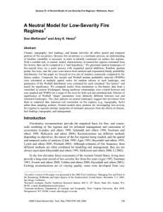 A Neutral Model for Low-Severity Fire Regimes  Don McKenzie