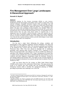 Fire Management Over Large Landscapes: A Hierarchical Approach  Kenneth G. Boykin
