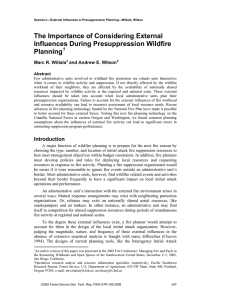 The Importance of Considering External Influences During Presuppression Wildfire Planning