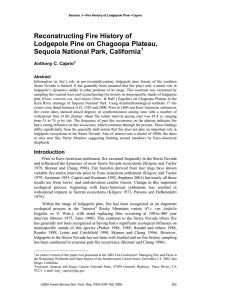 Reconstructing Fire History of Lodgepole Pine on Chagoopa Plateau,