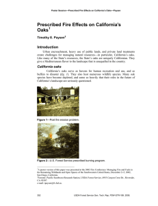 Prescribed Fire Effects on California’s Oaks  Introduction