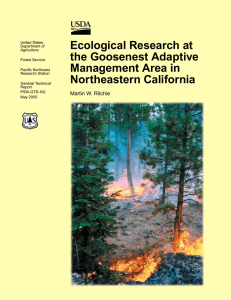Ecological Research at the Goosenest Adaptive Management Area in Northeastern California