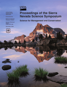 Proceedings of the Sierra Nevada Science Symposium Science for Management and Conservation