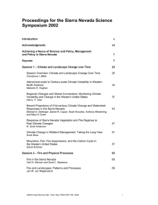 Proceedings for the Sierra Nevada Science Symposium 2002
