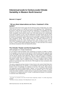 Interannual-scale to Century-scale Climate Variability in Western North America system.”