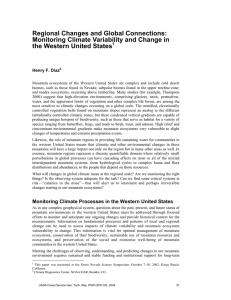 Regional Changes and Global Connections: Monitoring Climate Variability and Change in
