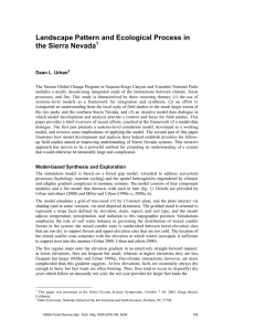 Landscape Pattern and Ecological Process in the Sierra Nevada Dean L. Urban 1