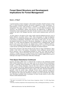 Forest Stand Structure and Development: Implications for Forest Management Kevin L. O’Hara 1