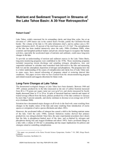 Nutrient and Sediment Transport in Streams of Robert Coats 1